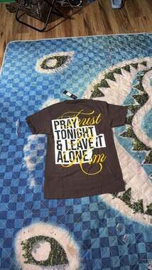 Men Pray Tonight Graphic T-Shirt Brown